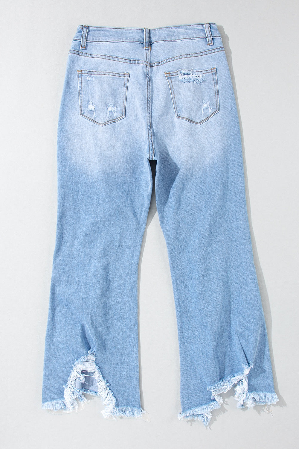 Distressed Raw Hem Boho Jeans with Pockets [Spirit and Rebel]   