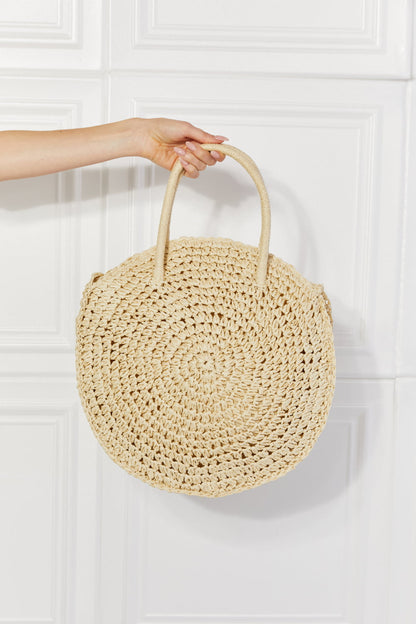 Justin Taylor Beach Date Straw Rattan Handbag in Ivory [Spirit and Rebel]