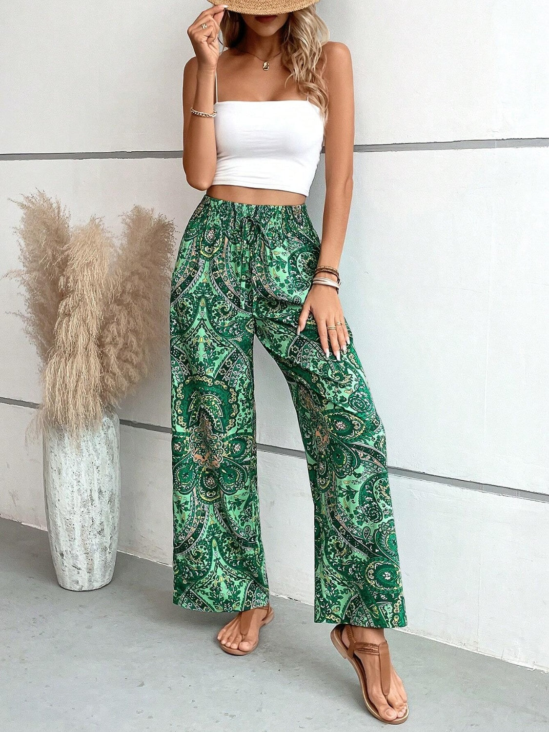 Printed Wide Leg Pants [Spirit and Rebel]   