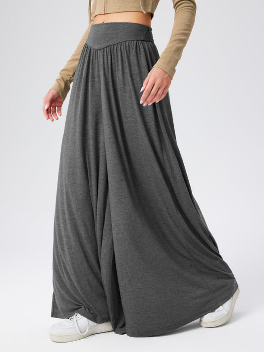 High Waist Wide Leg Boho Pants - Spirit and Rebel [Spirit and Rebel]   