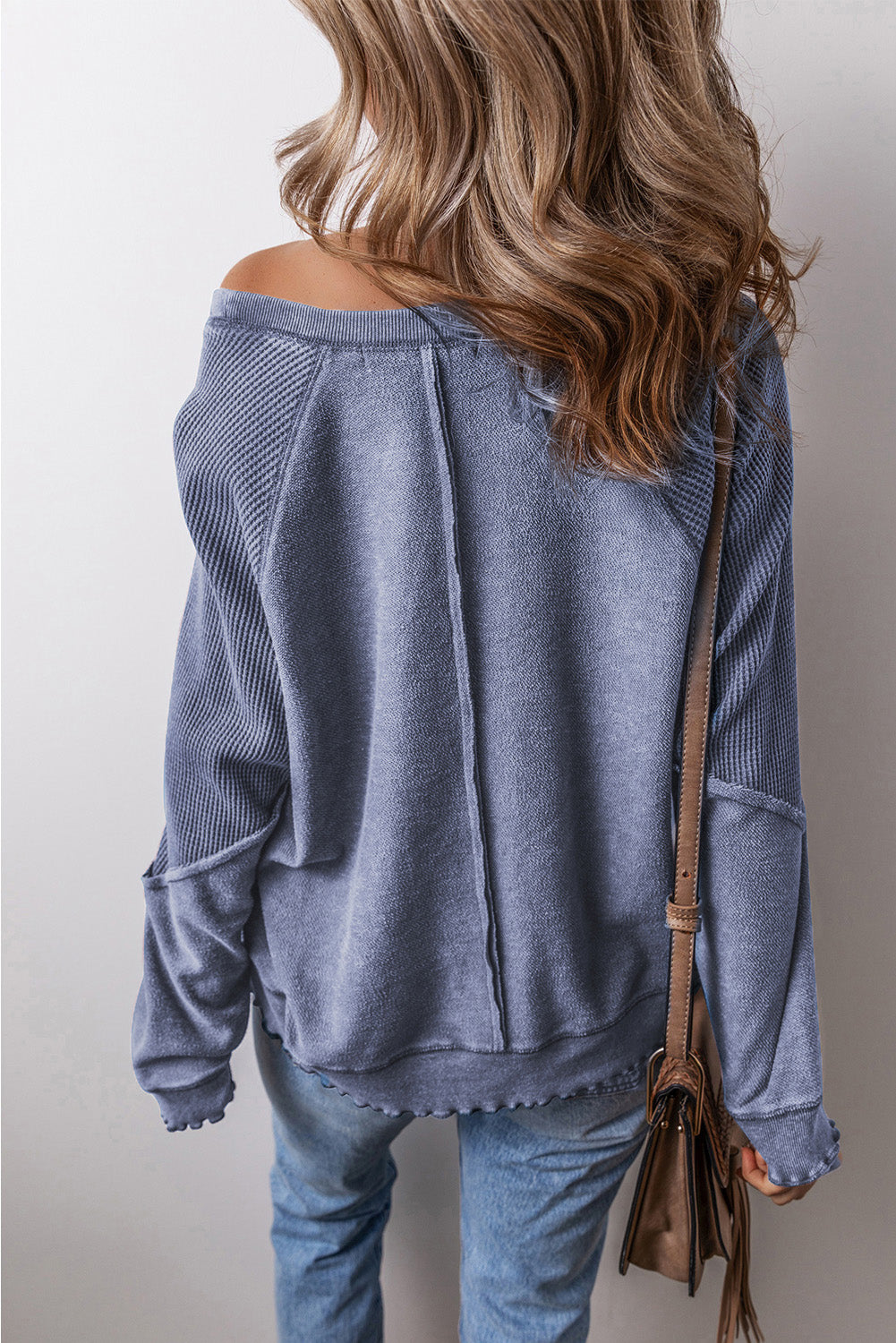 Round Neck Long Sleeve Boho Sweatshirt - Spirit and Rebel [Spirit and Rebel]   