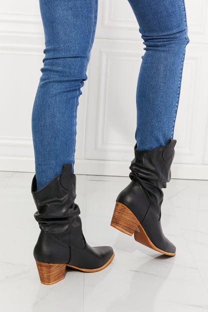 MMShoes Better in Texas Scrunch Cowboy Boots in Black [Spirit and Rebel]   