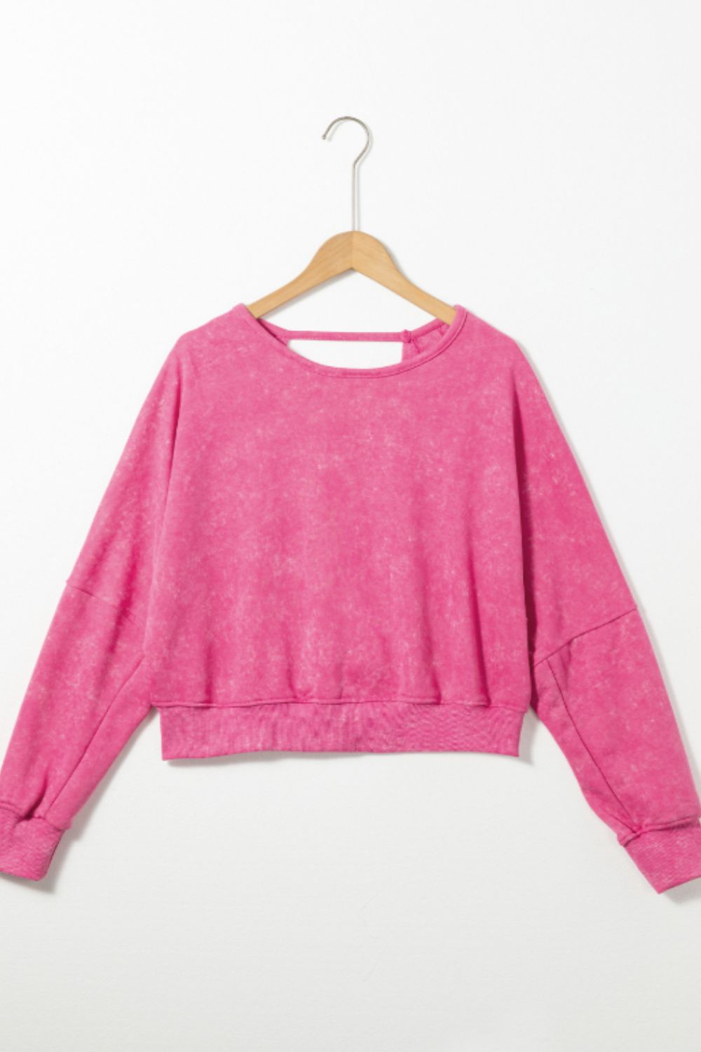 Cutout Round Neck Long Sleeve Sweatshirt [Spirit and Rebel]