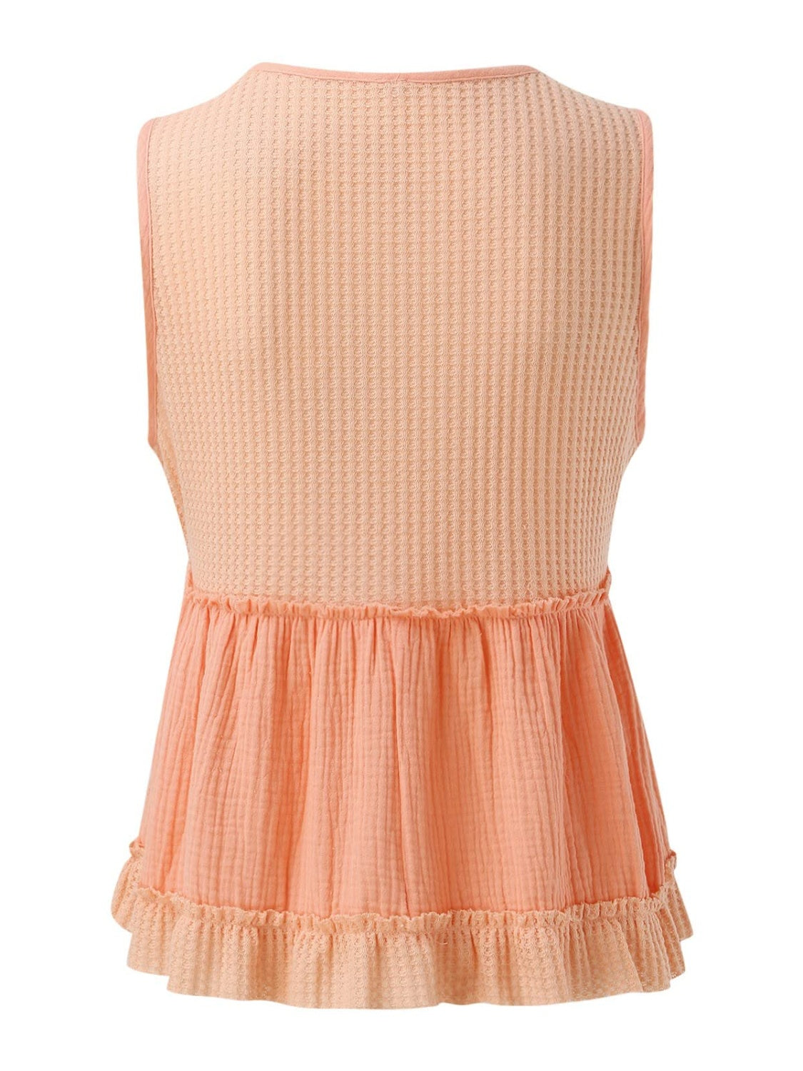 Waffle-Knit Frill V-Neck Boho Tank [Spirit and Rebel]   