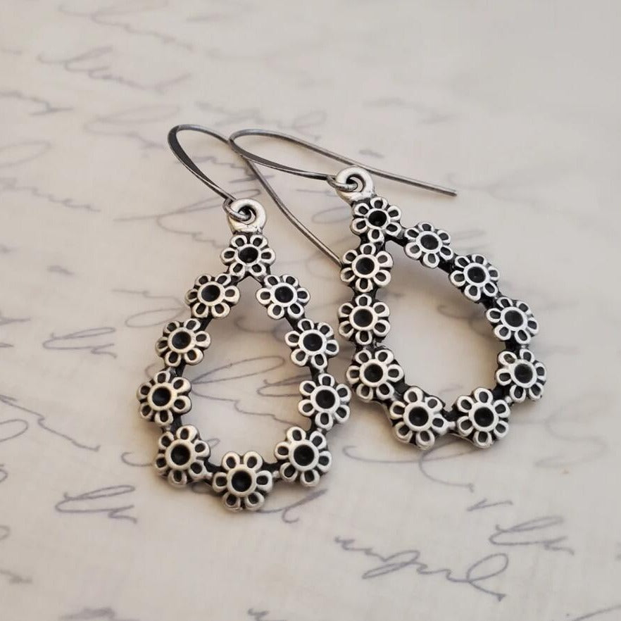 Alloy Flower Teardrop Shape Boho Earrings - Spirit and Rebel [Spirit and Rebel]   