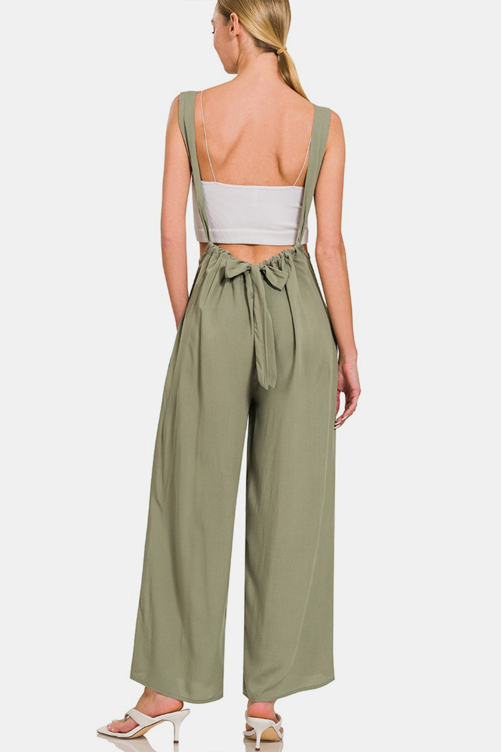 Pocketed Wide Strap Wide Leg Overalls - Spirit and Rebel [Spirit and Rebel]   