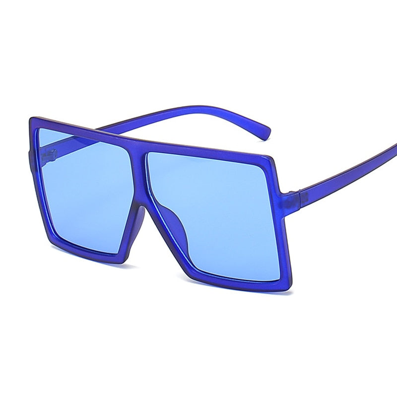 Golden Horizon Sunnies Oversized Square Sunglasses For Women Sunset and Swim Dark Blue