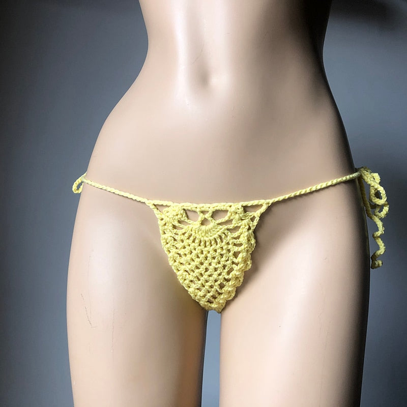 Mini Micro See Through G-strings Crochet Bikini Thongs [Spirit and Rebel]