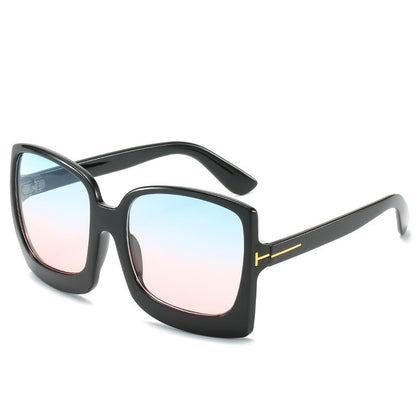 Monaco Oversized Square Sunglasses UV400 Sunset and Swim Black pink