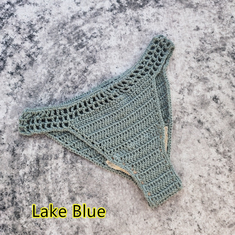 Boho Handmade Crochet Bikini Bottoms [Spirit and Rebel] Lake Blue S