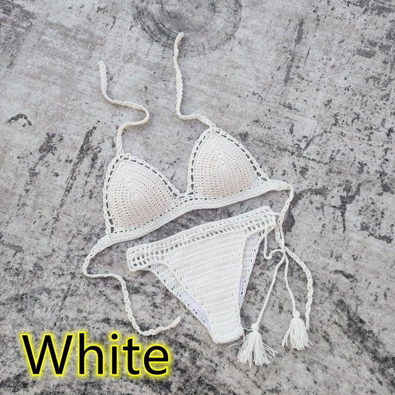 Boho Beach Beauty Handmade Crochet Bikini [Spirit and Rebel] White S