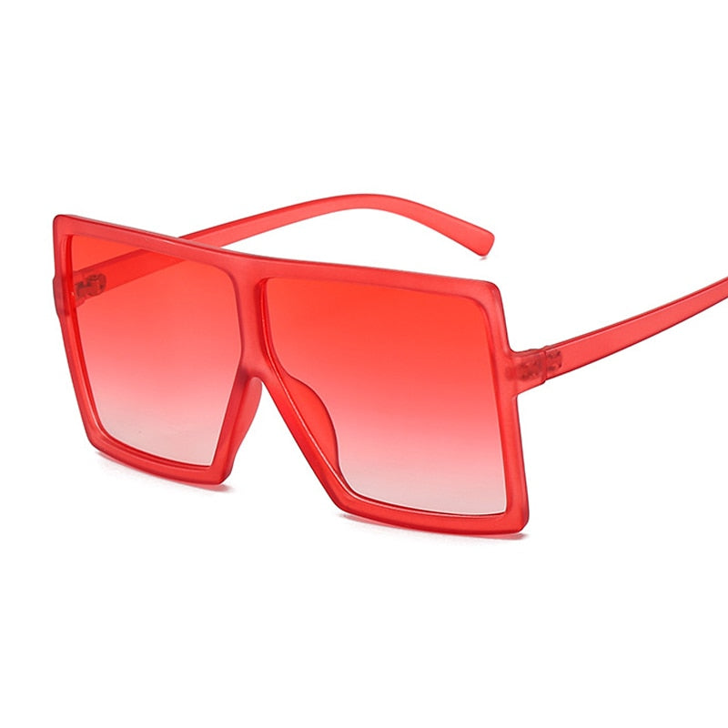 Golden Horizon Sunnies Oversized Square Sunglasses For Women Sunset and Swim Double Red