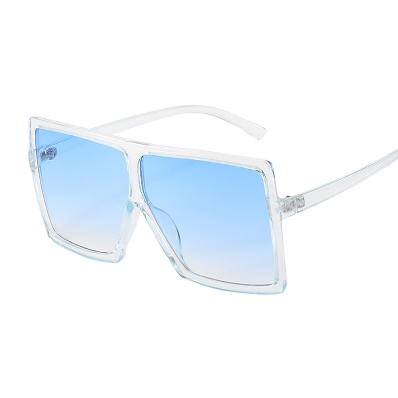 Golden Horizon Sunnies Oversized Square Sunglasses For Women Sunset and Swim Trans Blue