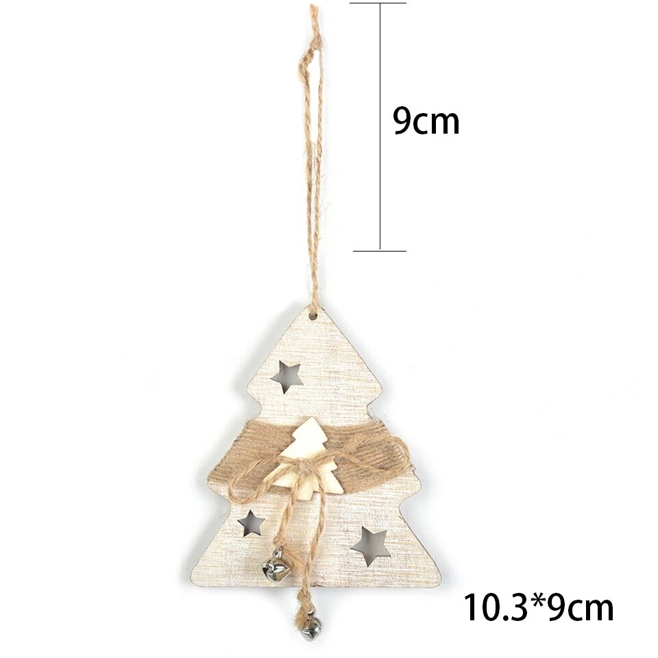 Enchanting 3-Piece Boho Christmas Wooden Pendants Set [Spirit and Rebel] 3pcs Tree  