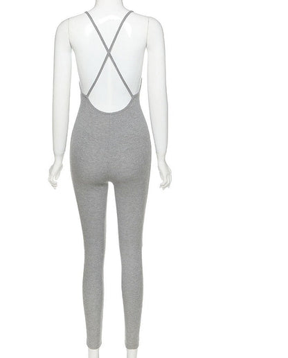 Heather V-neck Skinny Sexy Jumpsuit [Spirit and Rebel]