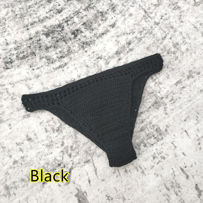 Boho Handmade Crochet Bikini Bottoms [Spirit and Rebel] Black S