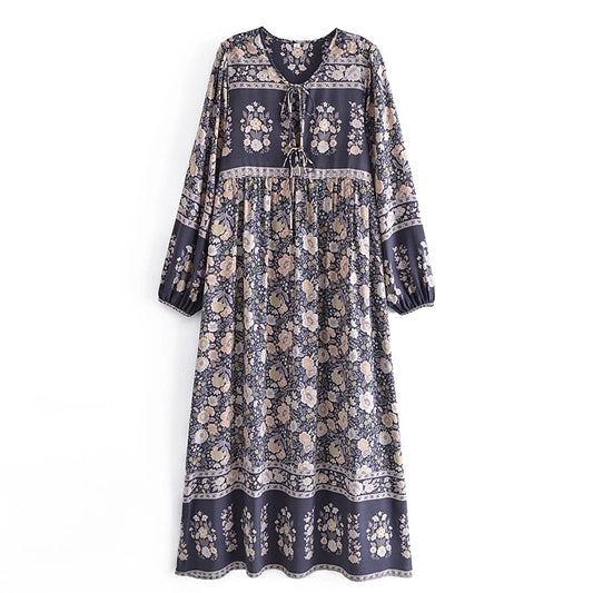 Nocturnal Elegance Floral Maxi Dress [Spirit and Rebel]