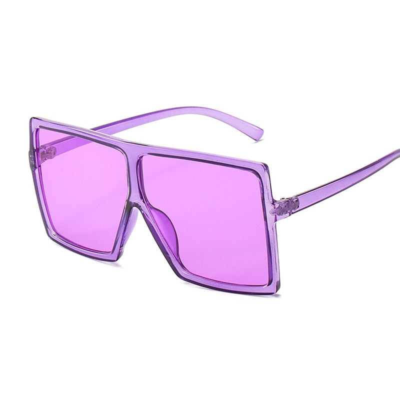 Golden Horizon Sunnies Oversized Square Sunglasses For Women Sunset and Swim Purple