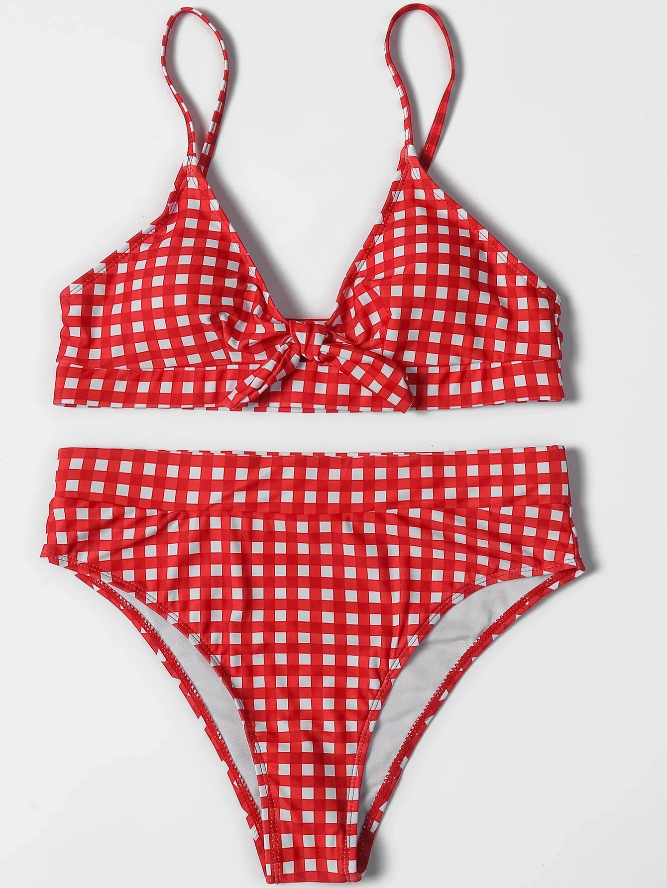 Irresistibly Chic Plaid Bow Bikini Sunset and Swim