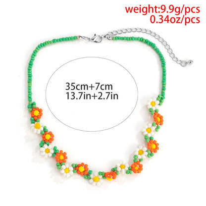 Trendy Flower Passion Beads Choker Necklace Sunset and Swim