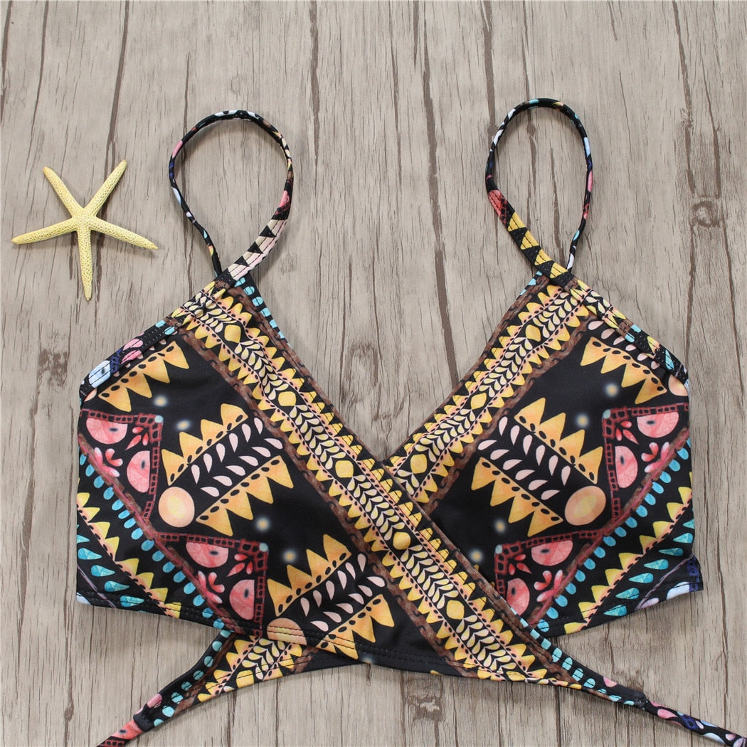 Aztec Temptation Hollow Out Strappy Bandage Bikini [Spirit and Rebel]