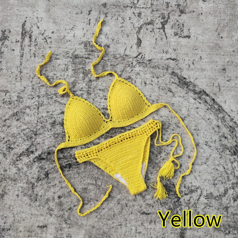 Boho Beach Beauty Handmade Crochet Bikini [Spirit and Rebel] Yellow S