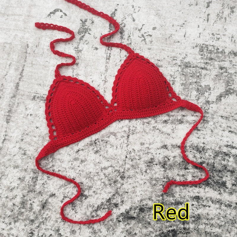 Island Dream Boho Bikini Halter Top [Spirit and Rebel] Red S