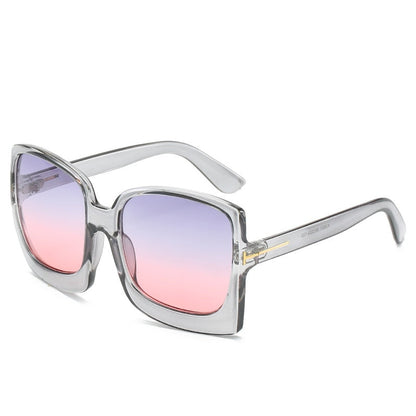 Monaco Oversized Square Sunglasses UV400 Sunset and Swim Clear pink