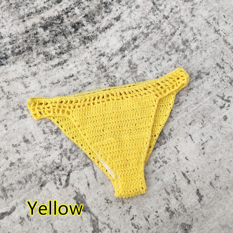 Boho Handmade Crochet Bikini Bottoms [Spirit and Rebel] Yellow S