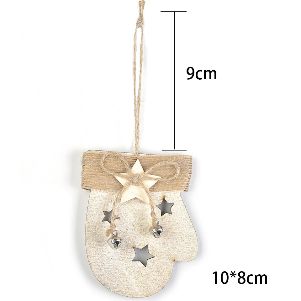 Enchanting 3-Piece Boho Christmas Wooden Pendants Set [Spirit and Rebel] 3pcs Gloves  