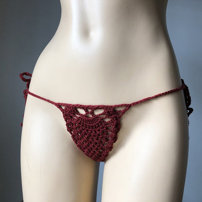 Mini Micro See Through G-strings Crochet Bikini Thongs Sunset and Swim