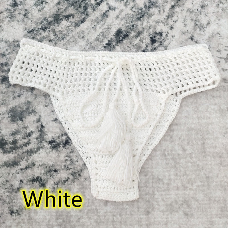 Boho Chic Tassel Bikini Bottoms [Spirit and Rebel] White S