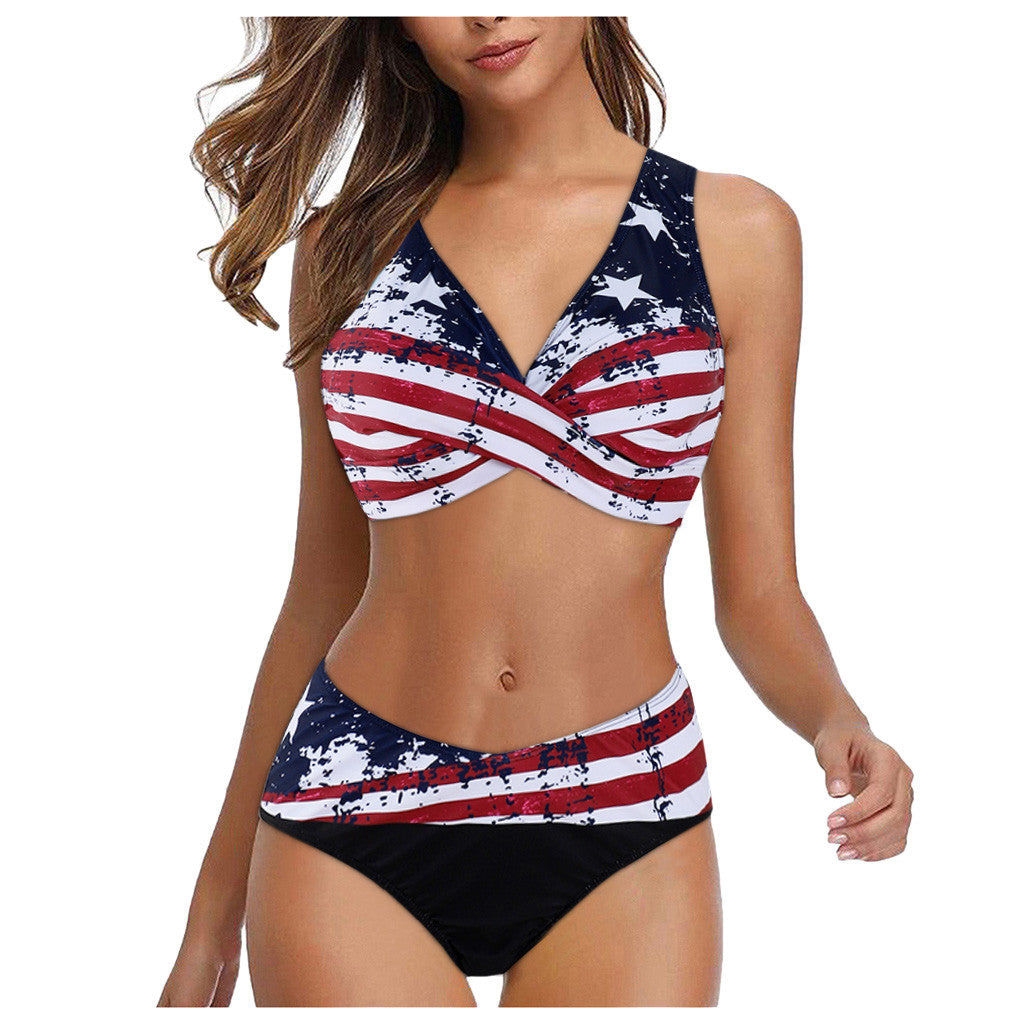 American Flag DD+ Plus Size Padded Bikini [Spirit and Rebel]