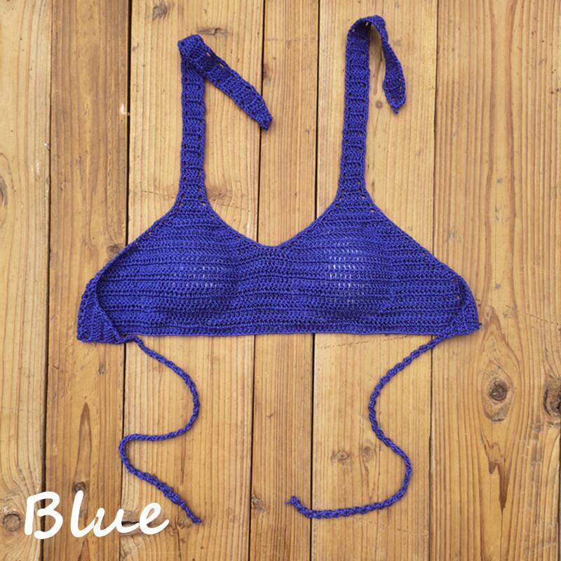 Cabana Push Up Knitted Crochet Halter Bikini Top [Spirit and Rebel]