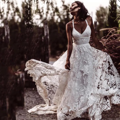 Now and Forever Side Slit Boho Wedding Dress [Spirit and Rebel]   