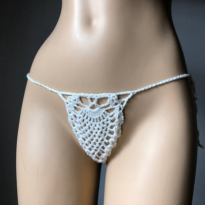 Mini Micro See Through G-strings Crochet Bikini Thongs Sunset and Swim