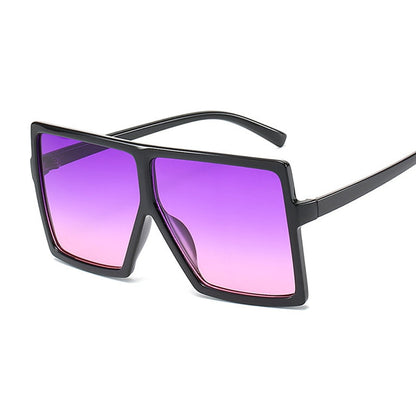 Golden Horizon Sunnies Oversized Square Sunglasses For Women Sunset and Swim Black Purple