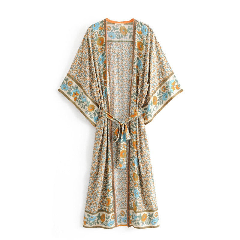 Free Spirit Boho Kimono [Spirit and Rebel] Apricot S 