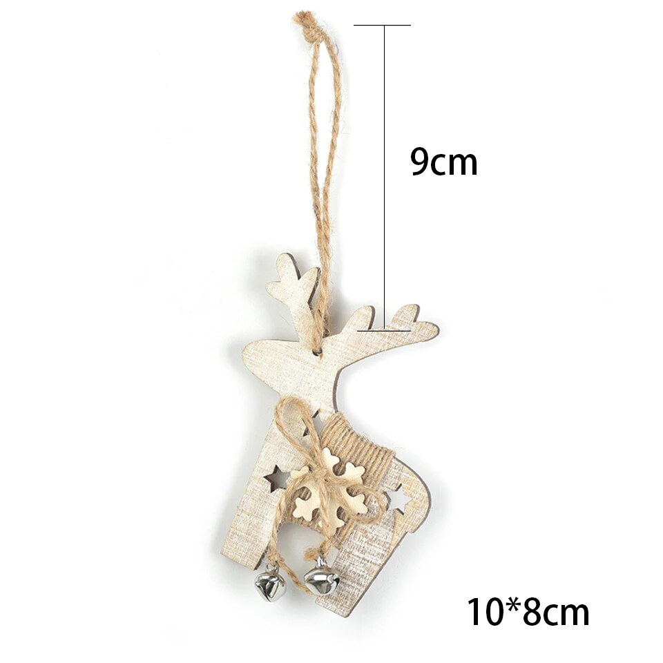 Enchanting 3-Piece Boho Christmas Wooden Pendants Set [Spirit and Rebel] 3pcs Deer  