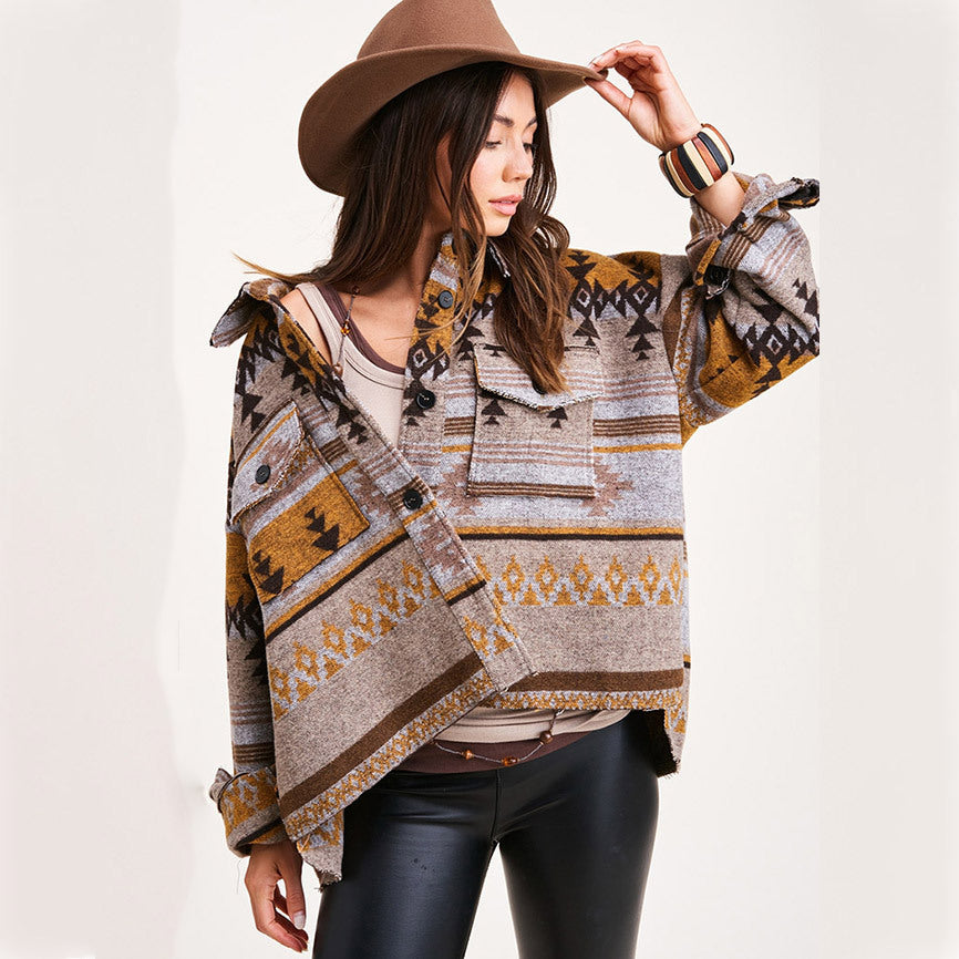 Boho Goddess Long Sleeved Shirt Jacket [Spirit and Rebel]   