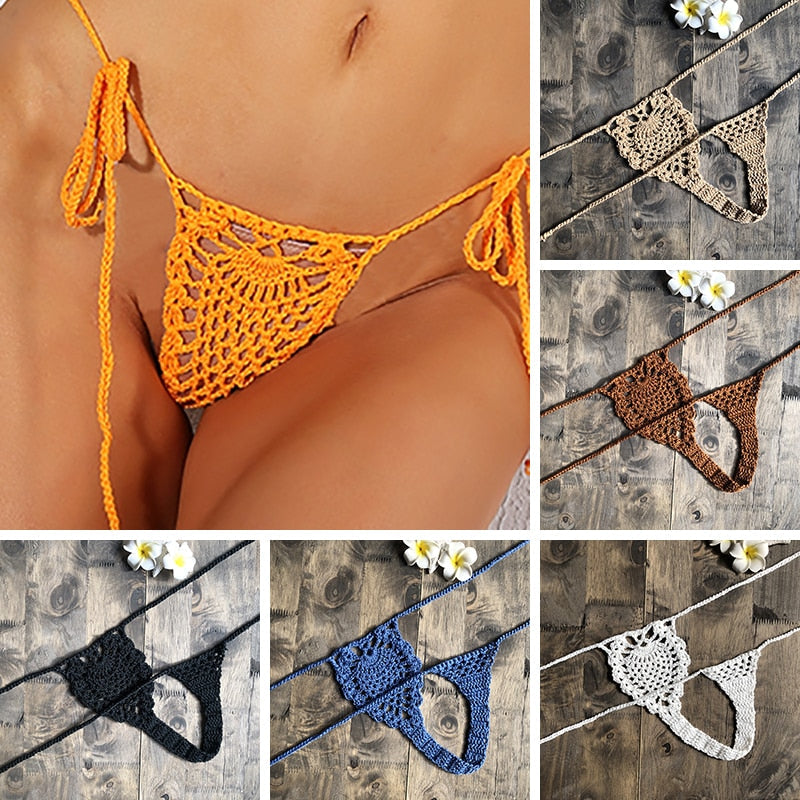 Mini Micro See Through G-strings Crochet Bikini Thongs [Spirit and Rebel]