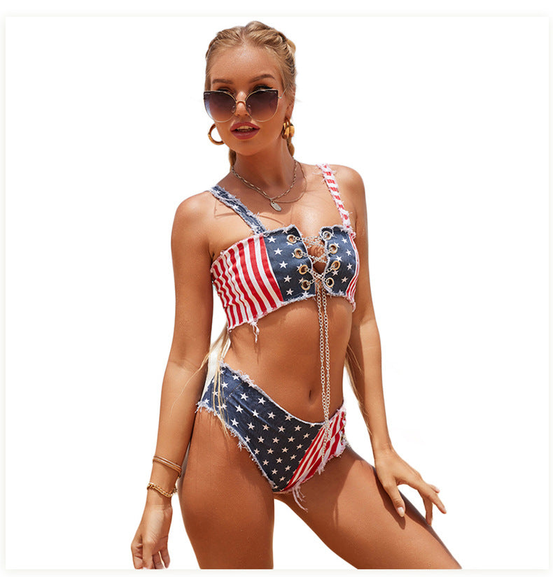 American Flag Denim Bikini [Spirit and Rebel]