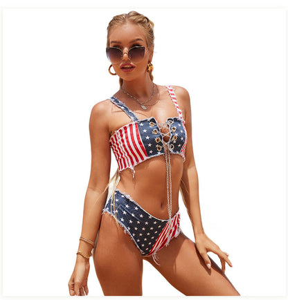 American Flag Denim Bikini [Spirit and Rebel]