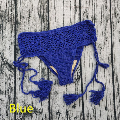 Mediterranean Goddess Crochet Bikini Bottoms [Spirit and Rebel] Blue S