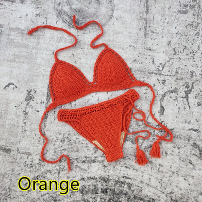 Boho Beach Beauty Handmade Crochet Bikini [Spirit and Rebel] Orange S