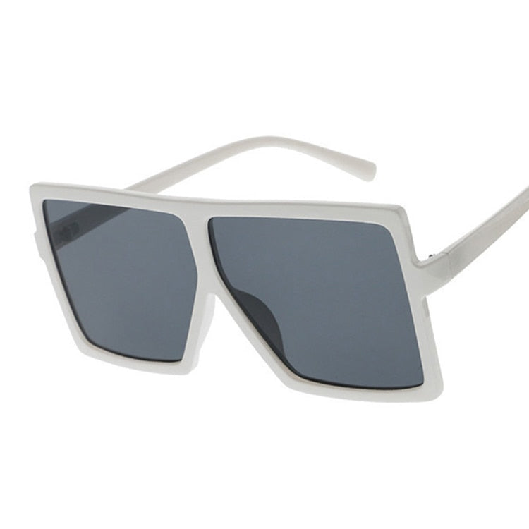 Island Goddess Shades Square Sunglasses for Women UV 400 Sunset and Swim White Gray