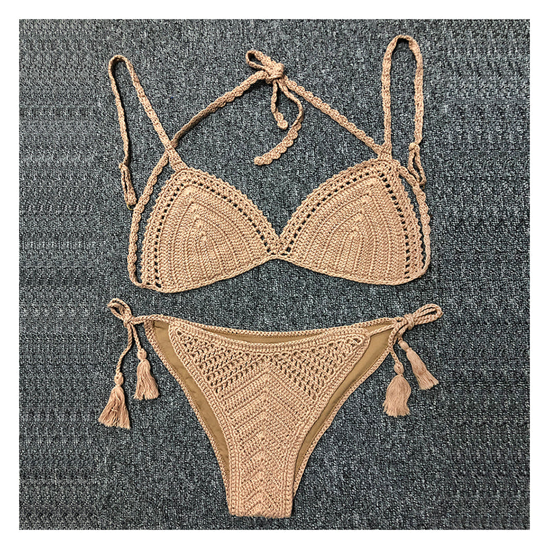 Waves and Sand Handmade Crochet Bikini Set Sunset and Swim