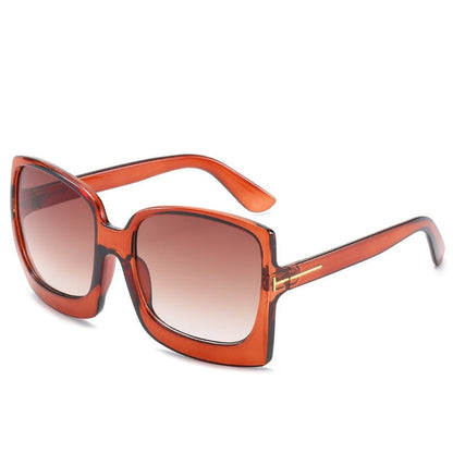 Monaco Oversized Square Sunglasses UV400 Sunset and Swim Brown