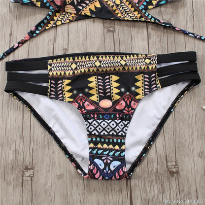 Aztec Temptation Hollow Out Strappy Bandage Bikini [Spirit and Rebel]