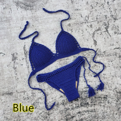 Boho Beach Beauty Handmade Crochet Bikini [Spirit and Rebel] Blue S